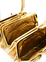 Metallic Gold Kisslock Handbag Accessory arcadeshops.com