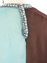 Colorblock Chiffon Caftan Dress arcadeshops.com