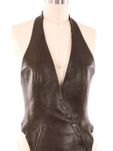Thierry Mugler Leather Halter Top Top arcadeshops.com