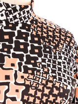 Graphic Printed Balloon Sleeve Top Top arcadeshops.com