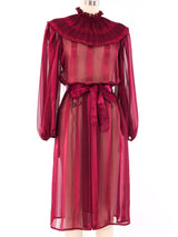 Tonal Stripe Ruffle Dress Dress arcadeshops.com