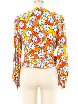 Givenchy Electric Daisy Print Wrap Top Top arcadeshops.com
