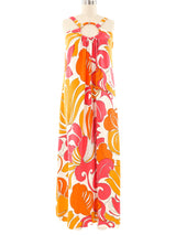 Psychedelic Print Keyhole Maxi Dress Dress arcadeshops.com