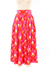 Yves Saint Laurent Plaid Midi Skirt Bottom arcadeshops.com