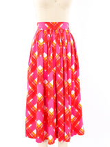Yves Saint Laurent Plaid Midi Skirt Bottom arcadeshops.com