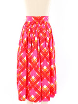 Yves Saint Laurent Plaid Midi Skirt Bottom arcadeshops.com