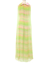 Candy Striped Jumpsuit with Sheer Overlay Jumpsuit arcadeshops.com