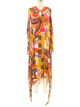 Psychedelic Printed Flutter Dress and Jacket Dress arcadeshops.com