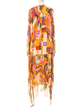 Psychedelic Printed Flutter Dress and Jacket Dress arcadeshops.com