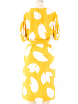 Yves Saint Laurent Leaf Print Skirt Ensemble Suit arcadeshops.com