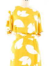Yves Saint Laurent Leaf Print Skirt Ensemble Suit arcadeshops.com