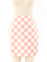 Gianni Versace Checkerboard Mini Skirt Bottom arcadeshops.com