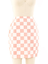 Gianni Versace Checkerboard Mini Skirt Bottom arcadeshops.com