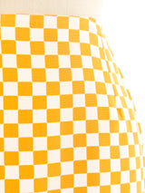 Gianni Versace Yellow Checkerboard Mini Skirt Bottom arcadeshops.com