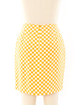 Gianni Versace Yellow Checkerboard Mini Skirt Bottom arcadeshops.com