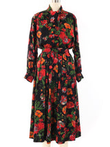 Ungaro Dark Floral Skirt Ensemble Suit arcadeshops.com