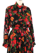 Ungaro Dark Floral Skirt Ensemble Suit arcadeshops.com