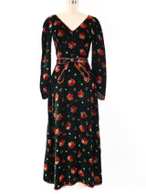 Betsey Johnson Alley Cat Velvet Floral Maxi Dress Dress arcadeshops.com