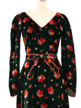 Betsey Johnson Alley Cat Velvet Floral Maxi Dress Dress arcadeshops.com