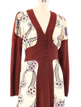 Ossie Clark Celia Birtwell Printed Crepe Dress Dress arcadeshops.com