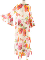 Ruffle Sleeve Floral Caftan Dress arcadeshops.com