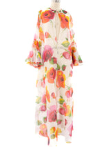 Ruffle Sleeve Floral Caftan Dress arcadeshops.com