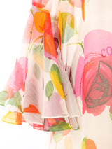 Ruffle Sleeve Floral Caftan Dress arcadeshops.com