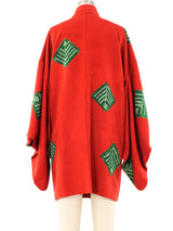 Leaf Printed Silk Haori Kimono Jacket arcadeshops.com