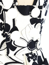 Op Art Floral Fit and Flare Dress Dress arcadeshops.com