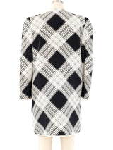 Bill Blass Check Print Silk Mini Dress Dress arcadeshops.com