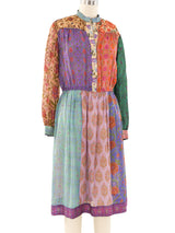 Judith Ann Patchwork Scarf Printed Silk Dress Dress arcadeshops.com