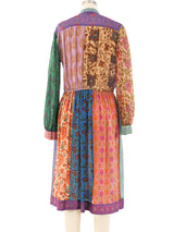 Judith Ann Patchwork Scarf Printed Silk Dress Dress arcadeshops.com