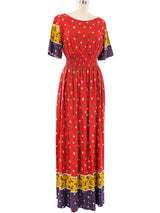 Daisy Printed Colorblock Prairie Dress Dress arcadeshops.com