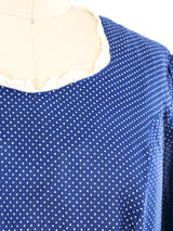Indigo Swiss Dot Prairie Dress Dress arcadeshops.com