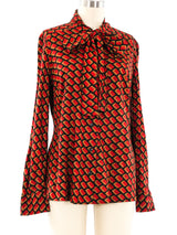 Diane Von Furstenberg Geometric Printed Blouse Top arcadeshops.com
