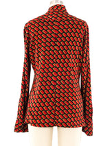 Diane Von Furstenberg Geometric Printed Blouse Top arcadeshops.com