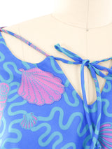 Zandra Rhodes Seashell Printed Chiffon Blouse Top arcadeshops.com