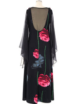 Rose Printed Jersey Maxi Dress Dress arcadeshops.com