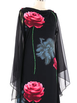 Rose Printed Jersey Maxi Dress Dress arcadeshops.com