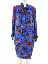 Yves Saint Laurent Floral Printed Silk Dress Dress arcadeshops.com