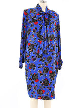 Yves Saint Laurent Floral Printed Silk Dress Dress arcadeshops.com