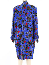 Yves Saint Laurent Floral Printed Silk Dress Dress arcadeshops.com
