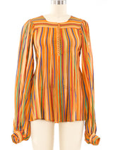 Jeff Banks Ribbon Striped Blouse Top arcadeshops.com