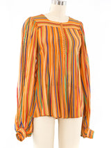 Jeff Banks Ribbon Striped Blouse Top arcadeshops.com