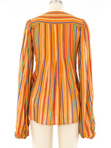 Jeff Banks Ribbon Striped Blouse Top arcadeshops.com