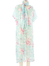 Floral Printed Chiffon Dress Ensemble Dress arcadeshops.com