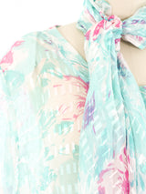 Floral Printed Chiffon Dress Ensemble Dress arcadeshops.com