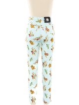 Gianni Versace Monkey Printed Jeans Bottom arcadeshops.com