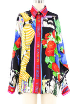 Gianni Versace Venetian Mask Printed Shirt Top arcadeshops.com