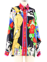 Gianni Versace Venetian Mask Printed Shirt Top arcadeshops.com